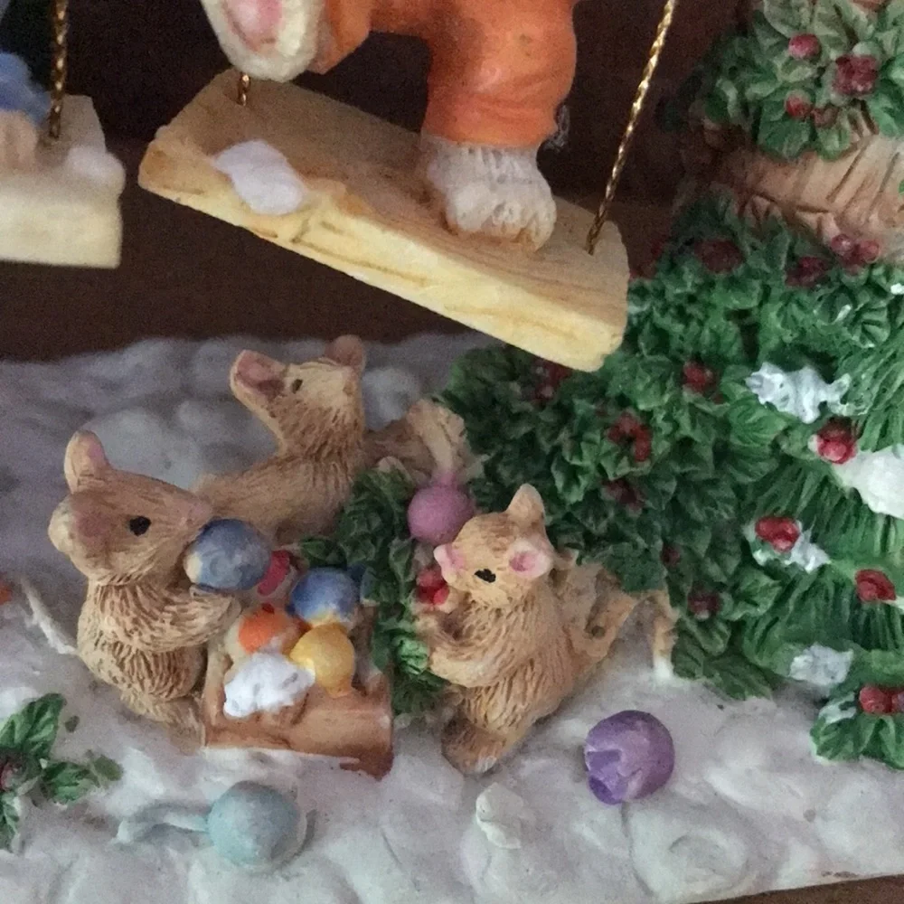 Rare Vintage Large Holiday Santa Snowman Swinging Tree‼️FINAL SALE